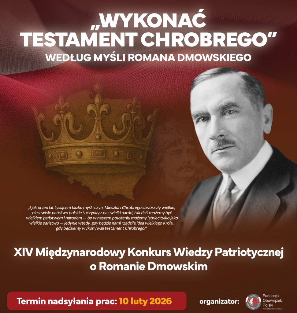 XIV Konkursie Wiedzy Patriotycznej o Romanie Dmowskim